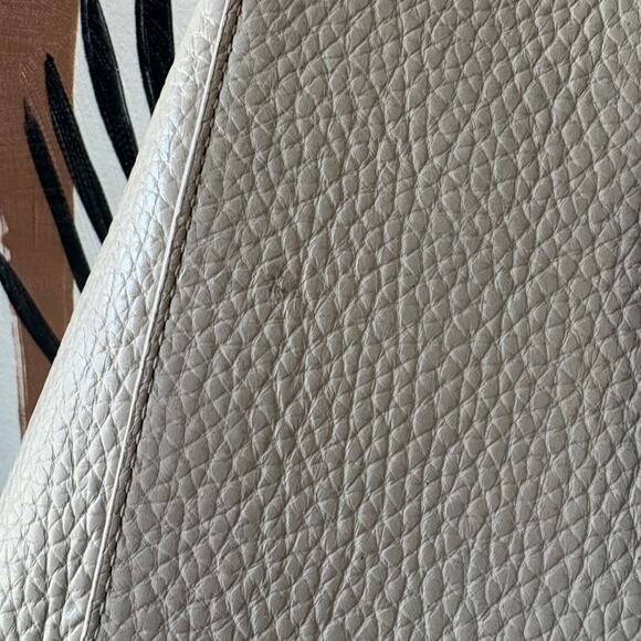 Dagne Dover Allyn Bone Leather Work Travel Neutral Minimalist Classic Tote Bag - Picture 7 of 9